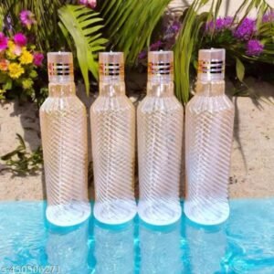 White Plastic Fridge Water Bottle Set